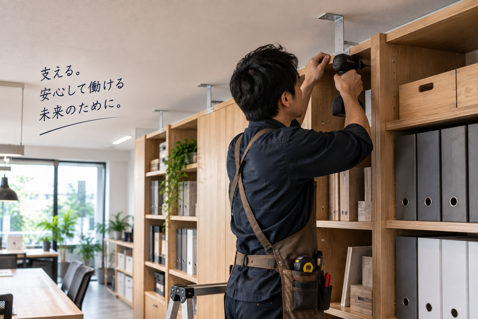 安全に施工された収納家具
